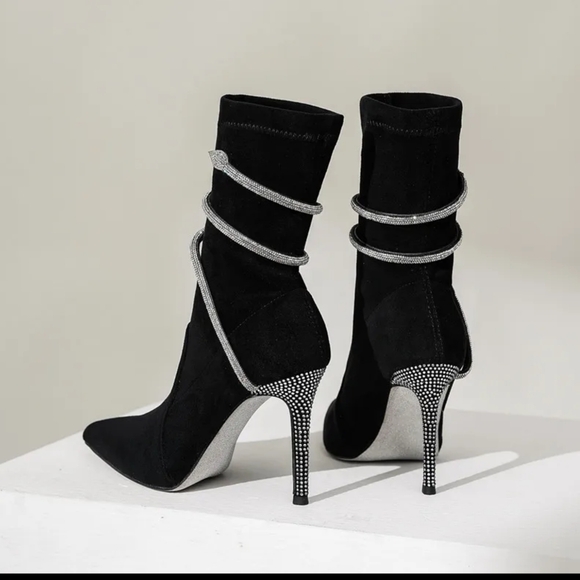 Autumn Winter Fashion Faux Suede Snake Coiled Women Boots Luxury - Picture 5 of 7